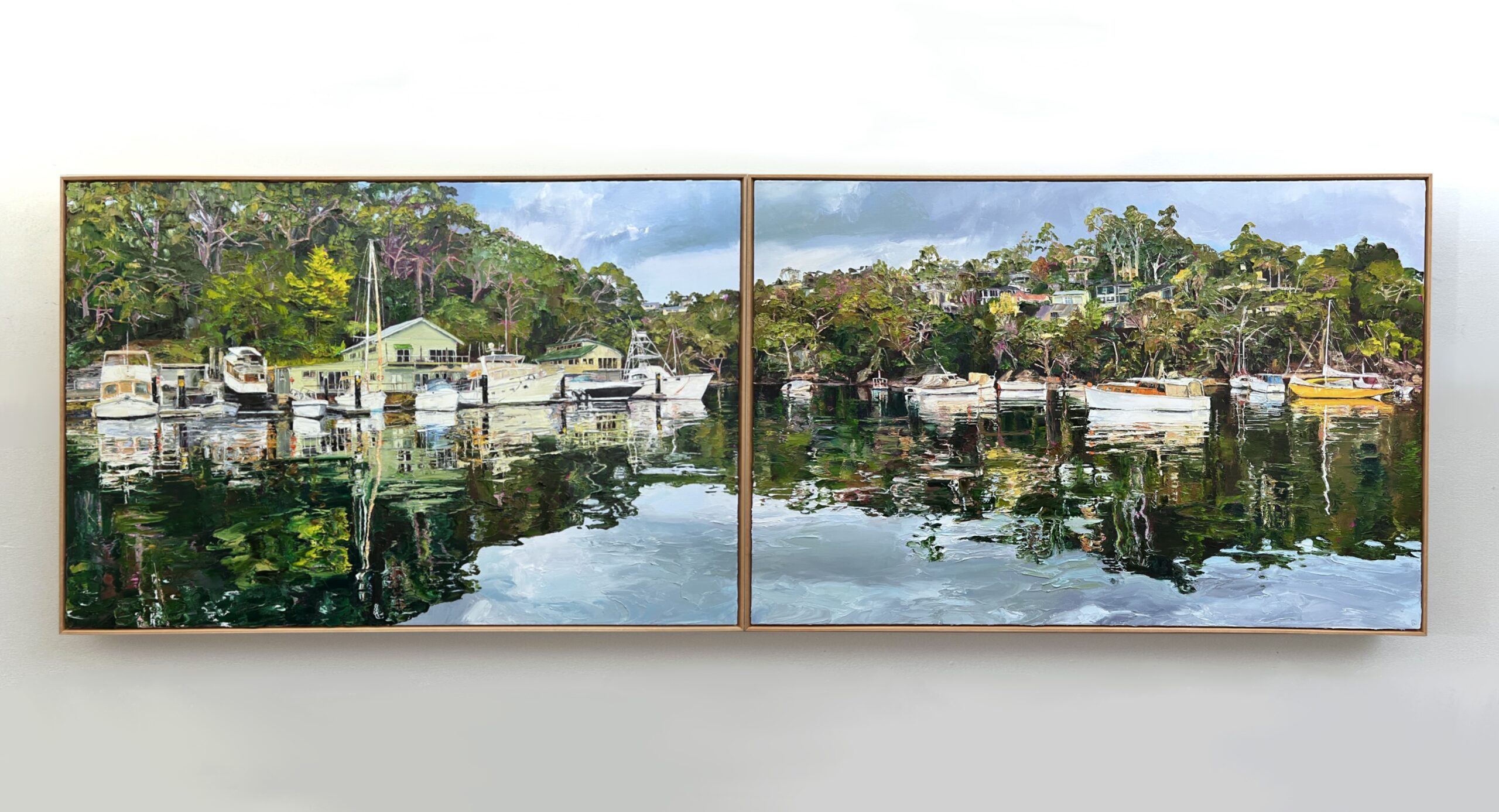 Buttery Diptych, 100 x 300cm oil on Canvas, Threshold with Michael Reid Southern Highlands